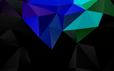 Fototapeta premium Dark Multicolor, Rainbow vector triangle mosaic cover.