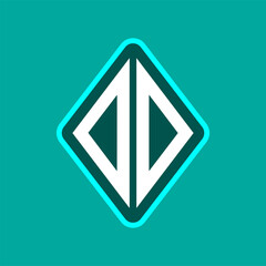 Colored monogram logo curved oval shape initial letter dd logo vector