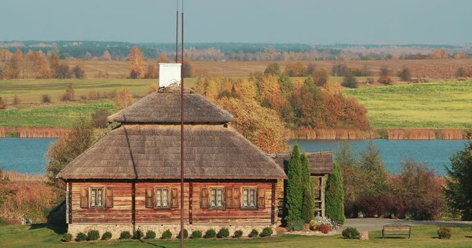 Kosava, Belarus. Memorial Museum-estate Of Tadeusz Kosciuszko. Famous Popular Historic Landmark House Of Andrew Thaddeus Bonaventure Kosciuszko. Set, Bunch.