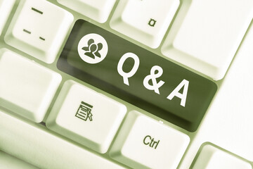 Writing note showing Q And A. Business concept for a period of time or an occasion when someone...