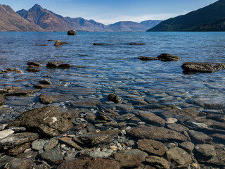 View from the Frankton Arm of the Kelvin Peninsula Trail, Queenstown, South Island, New Zealand