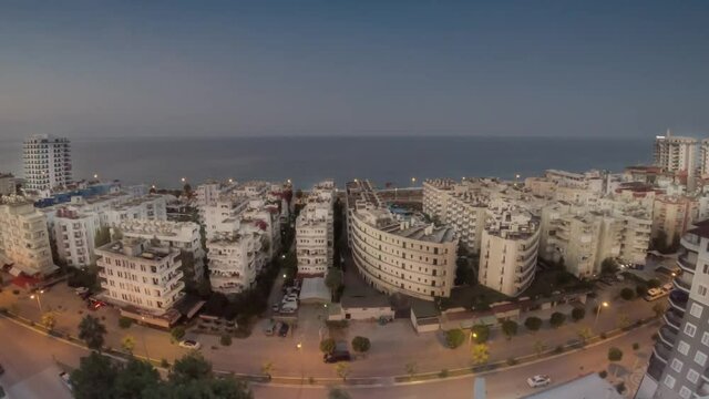 timelapse sunrise in Alanya city, Mahmutlar district