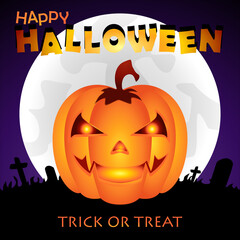 SCARY HALLOWEEN WITH PUMPKIN BEST CARD BACKGROUND TEMPLATE 04