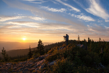 Photographing Sunset in the High Cascade Mountains