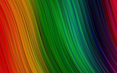 Dark Multicolor, Rainbow vector template with lines, ovals.