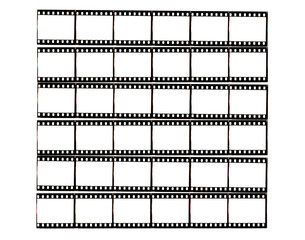 35mm film strip isolated on background, contact sheet film strip