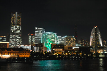Fototapeta na wymiar Yokohama city skyline at night