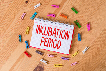 Handwriting text writing Incubation Period. Conceptual photo time elapsed starting from getting...