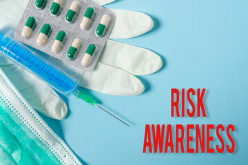 Word writing text Risk Awareness. Business photo showcasing recognizing factors that may cause a...