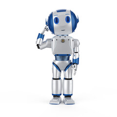 cute artificial intelligence robot think