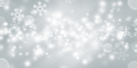 white snow blur abstract background. Bokeh Christmas blurred beautiful shiny Christmas lights