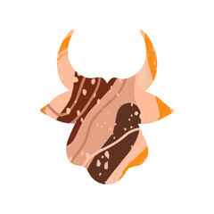 Head of a bull abstract silhouette. Symbol of 2021