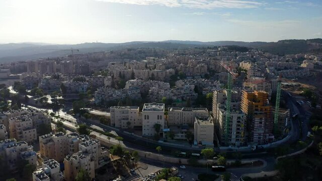 Jerusalem Construction Site aerial view
Ramot polin orthodolx neighborhood in northern part of East jerusalem
