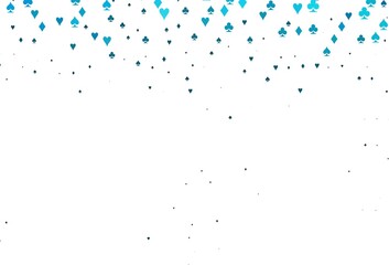 Naklejka premium Light BLUE vector pattern with symbol of cards.