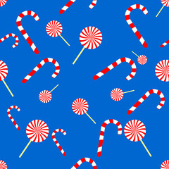 Obraz premium Christmas seamless pattern, Xmas poster design template, vector illustration 