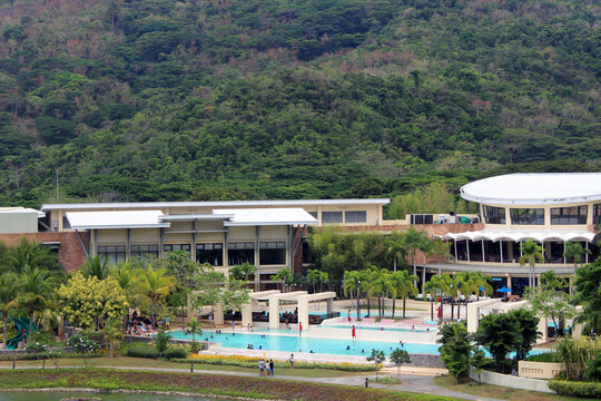 Pico de Loro Beach and Country Club clubhouse view in Batangas, Philippines