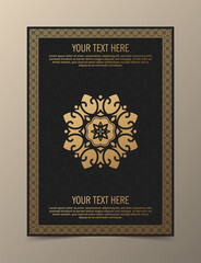 Luxury ornament greeting card vector template