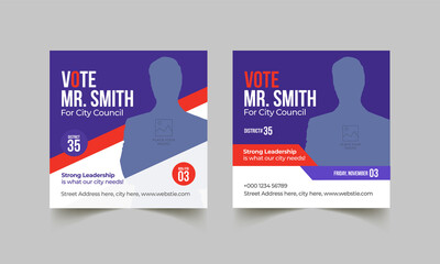 Election Social Media Post and square flyer and poster template