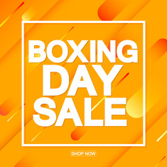 Boxing Day Sale, poster design template, Christmas discount banner, Xmas offer, vector illustration
