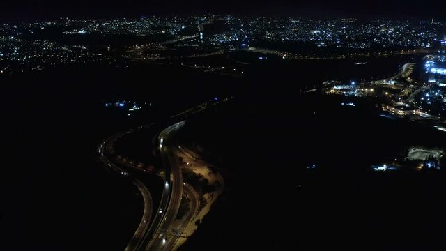 Jerusalem panorama at night aerial view
Drone footage tel aviv and Jerusalem Highway shot with city lights , October 2020
