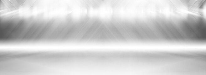 Obraz premium soft gray studio room background, grey floor backdrop with spotlight.