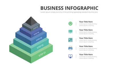 Vector infographic template in the form of abstract shape for 5 step