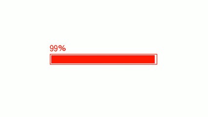 New red color waiting loading bar on white background, Loading bar