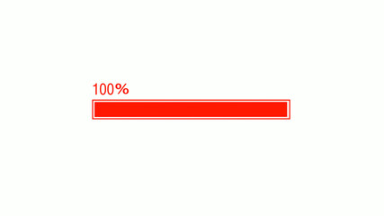 Obraz premium New red color waiting loading bar on white background, Loading bar