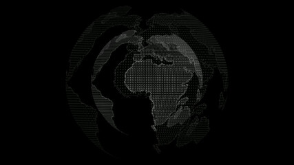 New white color 3d planet on black background, 3d planet