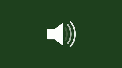 Amazing white color speaker icon on green dark background, Speaker icon