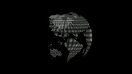 New white color 3d technology planet on black background, 3d earth