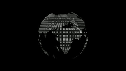 New white color 3d technology planet on black background, 3d earth