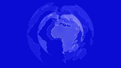 Amazing white color 3d technology earth on blue background, 3d planet