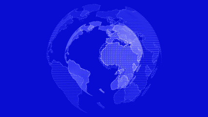 Amazing white color 3d technology earth on blue background, 3d planet