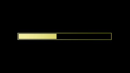 Yellow gradient waiting loading bar icon on white background, Waiting loading bar