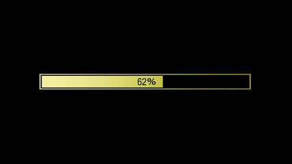 Yellow gradient waiting loading bar icon on white background, Waiting loading bar