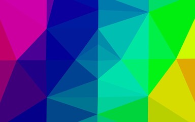 Naklejka na ściany i meble Dark Multicolor, Rainbow vector shining triangular template.