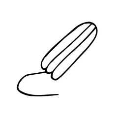 hygiene tampon sketch hand drawn doodle. period, icon, vector, monochrome, minimalism, feminine