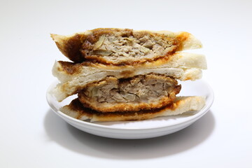 Japanese Pork Cutlet Breakfast Sandwich.