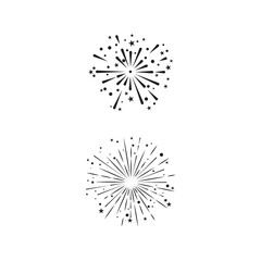 Obraz premium Fireworks Logo Template vector symbol