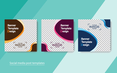 set banner social media post design,vector illustrations.