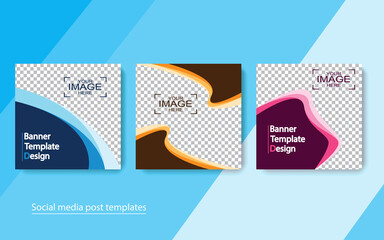 set banner social media post design,vector illustrations.