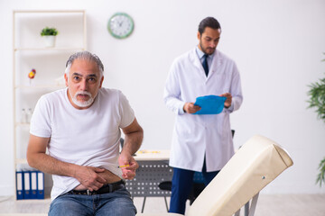 Patient suffering from diabetes visiting doctor