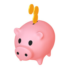 マネーのイラスト素材　豚の貯金箱とコイン　（1_1）