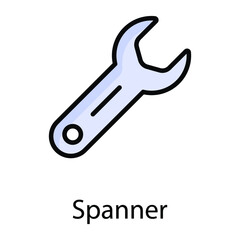 spanner color line vector icon