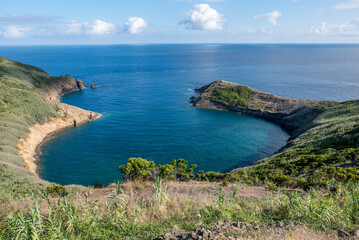 Walk on the Azores archipelago. Discovery of the island of Faial, Azores. Portugal.