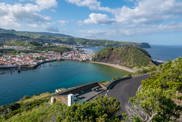 Walk on the Azores archipelago. Discovery of the island of Faial, Azores. Portugal.