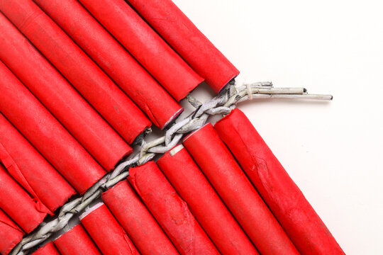 Indian festival diwali , firecrackers isolated on white background