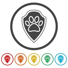 Animal health insurance ring icon, color set