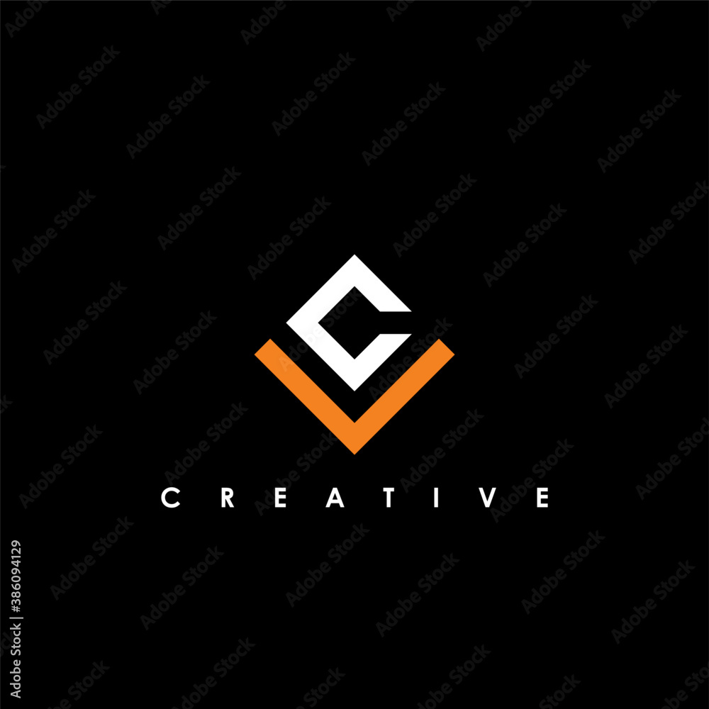 Wall mural VC, CV Letter Initial Logo Design Template Vector Illustration	
